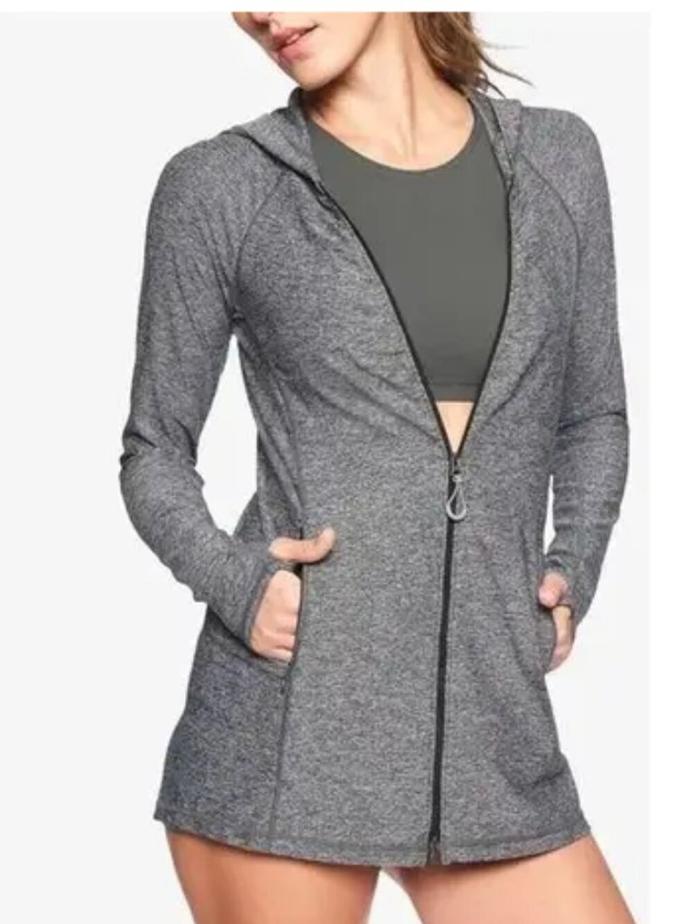 ATHLETA Heather Vitamin Sea Jacket Gray Heather Size Large